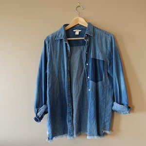 H&M Ladies Blue Denim Button Down